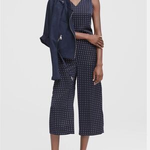 Banana Republic Blue and White Polka Dot Jumpsuit